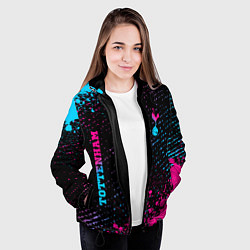 Куртка с капюшоном женская Tottenham - neon gradient вертикально, цвет: 3D-черный — фото 2