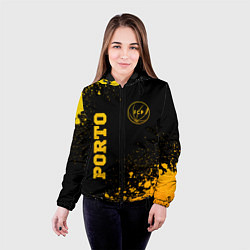Куртка с капюшоном женская Porto - gold gradient вертикально, цвет: 3D-черный — фото 2