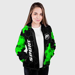 Куртка с капюшоном женская Lifan green sport hexagon, цвет: 3D-черный — фото 2