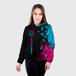 Куртка с капюшоном женская Leicester City - neon gradient по-вертикали, цвет: 3D-черный — фото 2