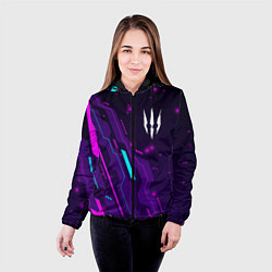 Куртка с капюшоном женская The Witcher neon gaming, цвет: 3D-черный — фото 2