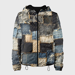 Женская куртка Заплатки пэчворк на джинсе