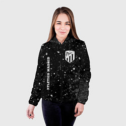 Куртка с капюшоном женская Atletico Madrid sport на темном фоне вертикально, цвет: 3D-черный — фото 2