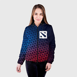Куртка с капюшоном женская Dota неоновые соты, цвет: 3D-черный — фото 2
