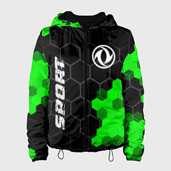 Куртка с капюшоном женская Dongfeng green sport hexagon, цвет: 3D-черный