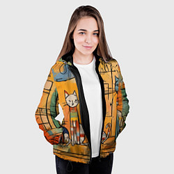 Куртка с капюшоном женская Котеечки, цвет: 3D-черный — фото 2