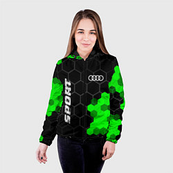 Куртка с капюшоном женская Audi green sport hexagon, цвет: 3D-черный — фото 2