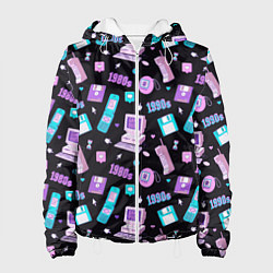 Куртка с капюшоном женская Game over 1980 1990, цвет: 3D-белый