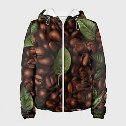 Женская куртка Кофейные зёрна с листьями