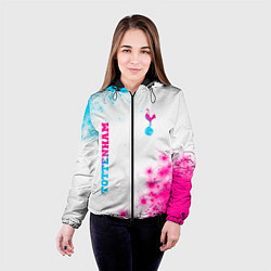 Куртка с капюшоном женская Tottenham neon gradient style вертикально, цвет: 3D-черный — фото 2