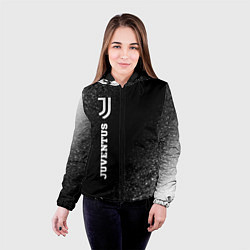 Куртка с капюшоном женская Juventus sport на темном фоне по-вертикали, цвет: 3D-черный — фото 2