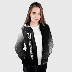 Куртка с капюшоном женская Juventus sport на темном фоне по-вертикали, цвет: 3D-черный — фото 2