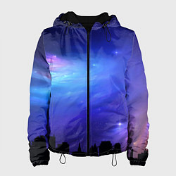 Куртка с капюшоном женская Город вселенная, цвет: 3D-черный