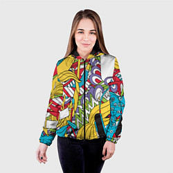 Куртка с капюшоном женская Летние мотивы, цвет: 3D-черный — фото 2