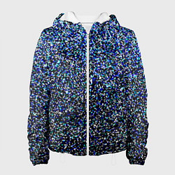 Куртка с капюшоном женская Шум пикселей, цвет: 3D-белый