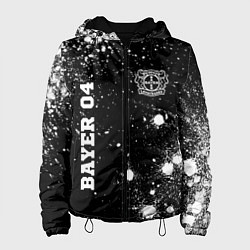 Куртка с капюшоном женская Bayer 04 sport на темном фоне вертикально, цвет: 3D-черный