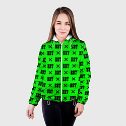Куртка с капюшоном женская BBT logo green steel, цвет: 3D-белый — фото 2