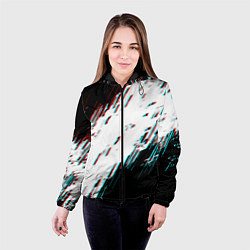 Куртка с капюшоном женская Glitch effect, цвет: 3D-черный — фото 2