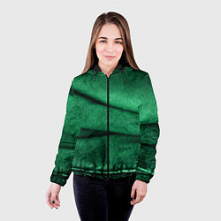 Куртка с капюшоном женская Зеленая джинса, цвет: 3D-черный — фото 2