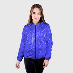 Куртка с капюшоном женская Спирали расходящиеся в стороны, цвет: 3D-черный — фото 2