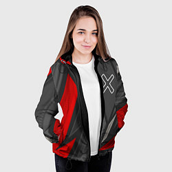 Куртка с капюшоном женская A Silent Voice red lines, цвет: 3D-черный — фото 2
