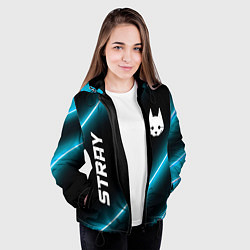 Куртка с капюшоном женская Stray неоновые лампы, цвет: 3D-черный — фото 2