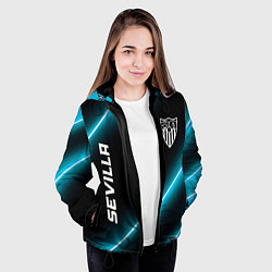 Куртка с капюшоном женская Sevilla неоновые лампы, цвет: 3D-черный — фото 2