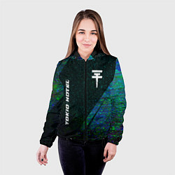 Куртка с капюшоном женская Tokio Hotel glitch blue, цвет: 3D-черный — фото 2