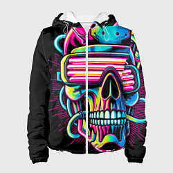 Женская куртка Cyber skull - ai art neon
