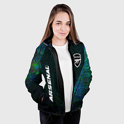 Куртка с капюшоном женская Arsenal glitch blue, цвет: 3D-черный — фото 2