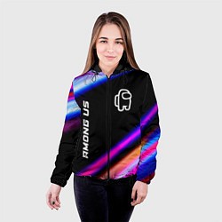 Куртка с капюшоном женская Among Us speed game lights, цвет: 3D-черный — фото 2