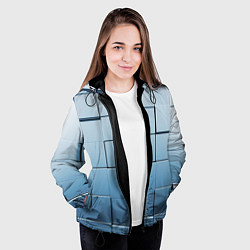 Куртка с капюшоном женская Текстура кубы выпуклые, цвет: 3D-черный — фото 2