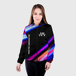 Куртка с капюшоном женская Arctic Monkeys neon rock lights, цвет: 3D-черный — фото 2
