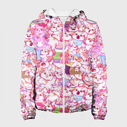 Куртка с капюшоном женская Стикеры вконтакте собака, цвет: 3D-белый