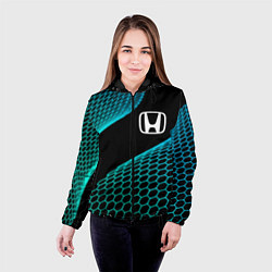 Куртка с капюшоном женская Honda electro hexagon, цвет: 3D-черный — фото 2