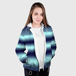 Куртка с капюшоном женская Полосы градиент, цвет: 3D-белый — фото 2