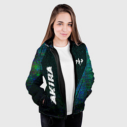 Куртка с капюшоном женская Akira glitch blue, цвет: 3D-черный — фото 2