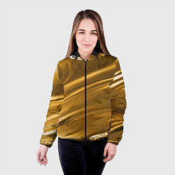 Куртка с капюшоном женская Золотой сплав абстрактная текстура, цвет: 3D-черный — фото 2