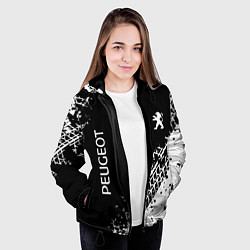Куртка с капюшоном женская Пежо: следы от шин, цвет: 3D-черный — фото 2