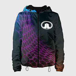 Куртка с капюшоном женская Great Wall neon hexagon, цвет: 3D-черный