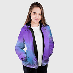 Куртка с капюшоном женская Фиолетовый космический туман, цвет: 3D-черный — фото 2