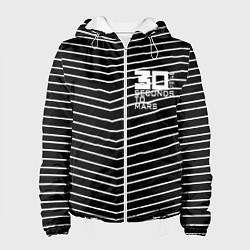 Куртка с капюшоном женская Thirty Seconds to Mars pattern optic, цвет: 3D-белый