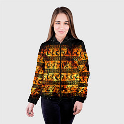 Куртка с капюшоном женская Кокопелли - танцы в огне, цвет: 3D-черный — фото 2