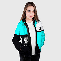 Куртка с капюшоном женская Juventus x Liverpool geometry, цвет: 3D-черный — фото 2