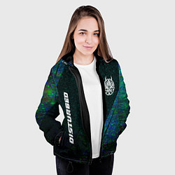 Куртка с капюшоном женская Disturbed glitch blue, цвет: 3D-черный — фото 2