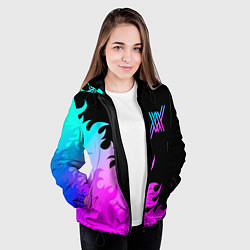 Куртка с капюшоном женская Darling in the FranXX неоновый огонь, цвет: 3D-черный — фото 2