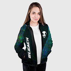 Куртка с капюшоном женская Bleach glitch blue, цвет: 3D-черный — фото 2