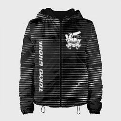 Куртка с капюшоном женская Tokyo Ghoul metal anime lines, цвет: 3D-черный