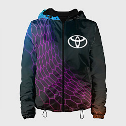 Куртка с капюшоном женская Toyota neon hexagon, цвет: 3D-черный