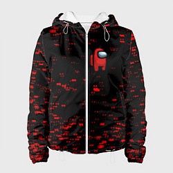 Куртка с капюшоном женская Among us текстура краски, цвет: 3D-белый